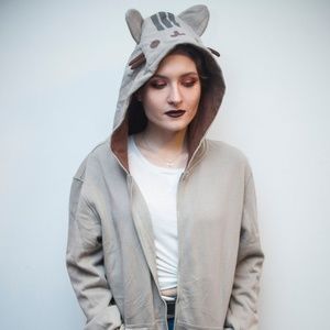 Pusheen Cat Hoodie w/ Cat Ears & Tail